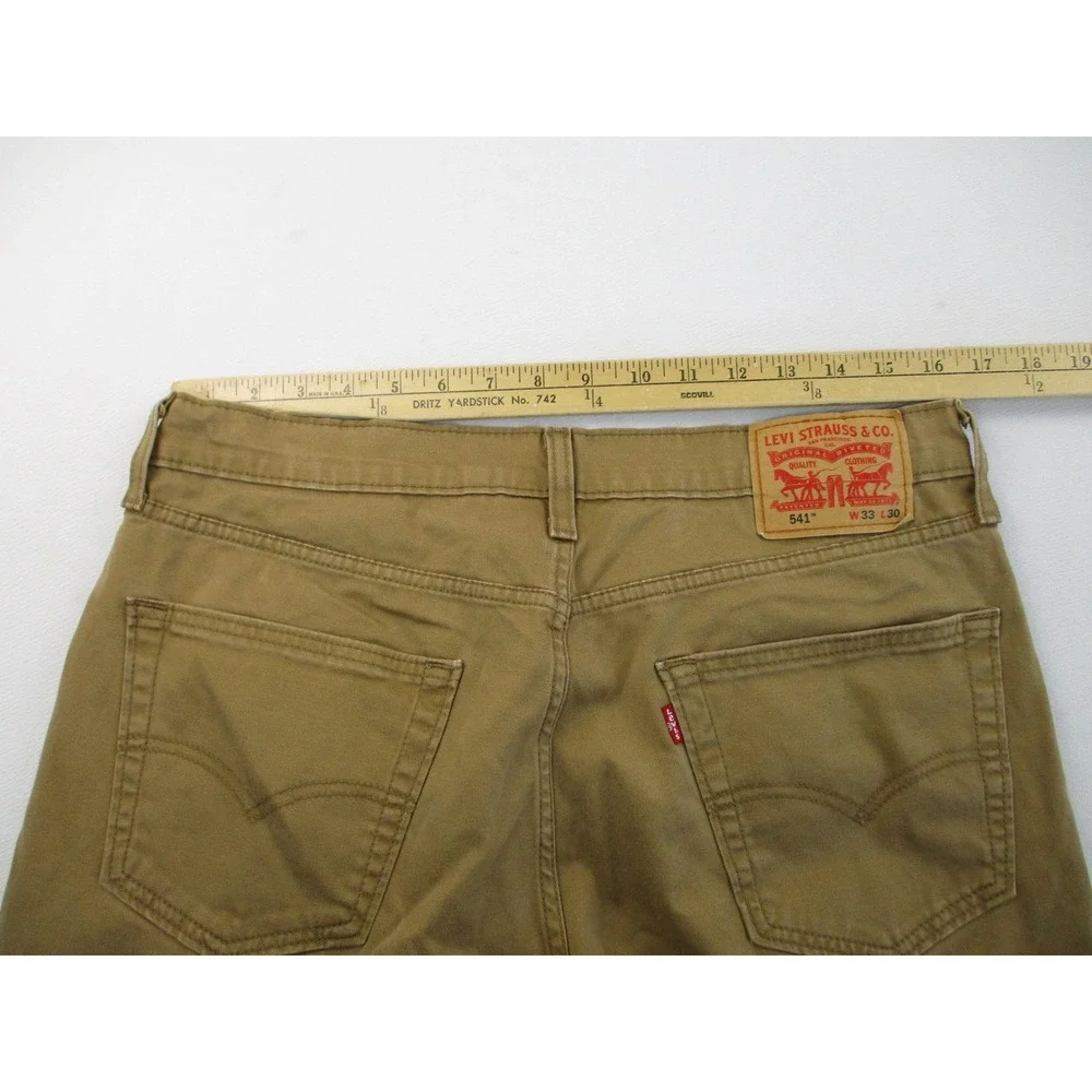 Levi's 541 Athletic Taper Pants Mens 33x30 Brown Khaki Utility Workwear Stretch